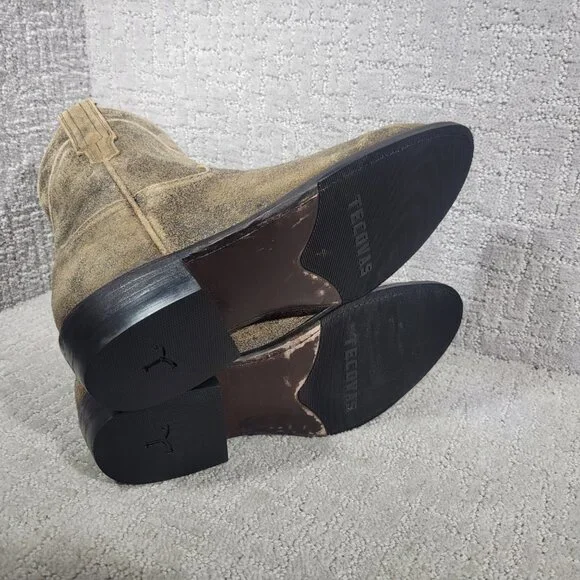 Tecovas The Dean Men's Size US 8EE Taupe Suede Side Zip Western Boots - Picture 8 of 10